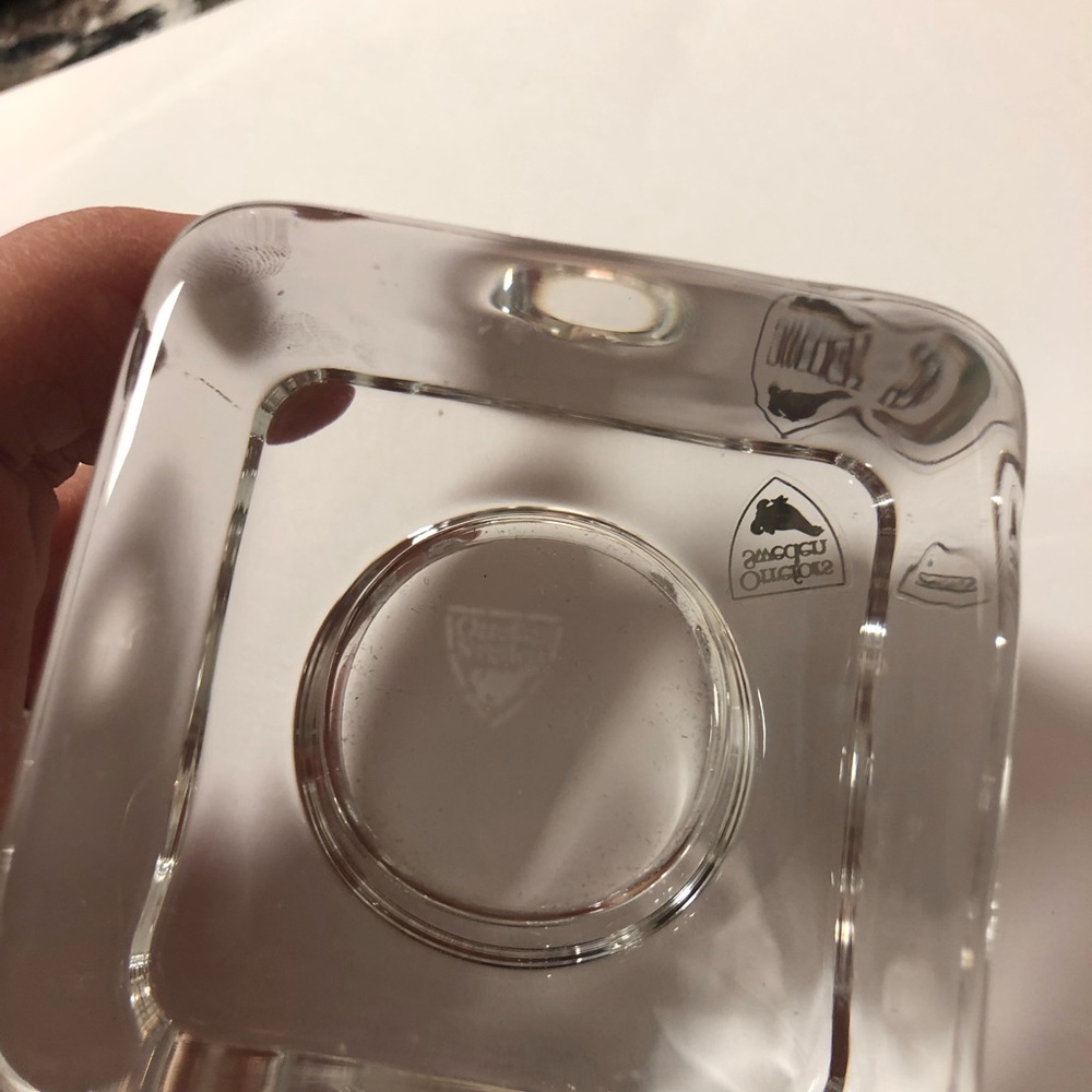 Orrefors Sweden Crystal Square Candleholder Votive - Picture 6 of 7